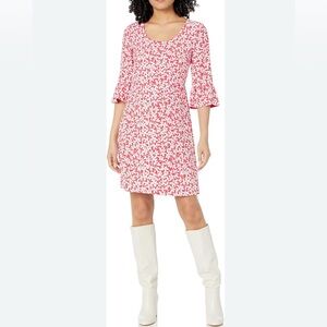 Draper James Pink and White Floral Midi Dress